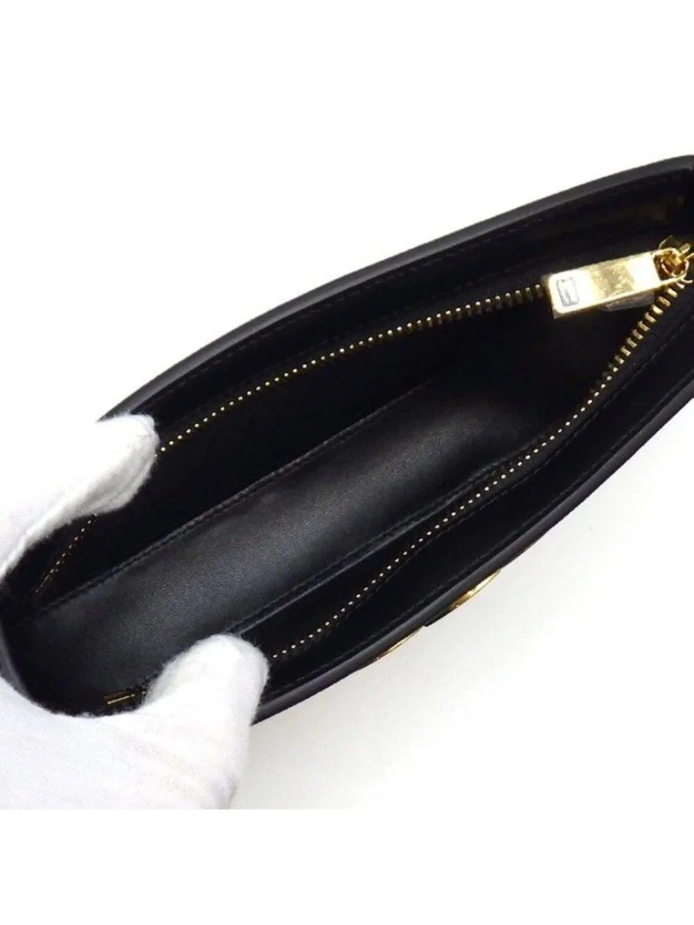 Celine Shoulder Bag Tilly Black White Triomphe Canvas Leather - Picture 5 of 11